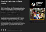 Publication of Community Research Data Toolkit