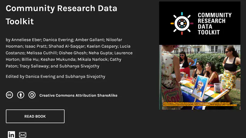 Publication of Community Research Data Toolkit