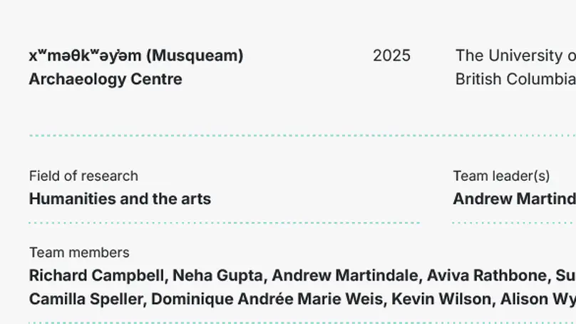 xʷməθkʷəy̓əm (Musqueam) Archaeology Centre